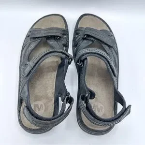 MERRELL World Impulse Men\'s Bracken Black Leather Hiking Sandal Size 13 J38949 Merrell World Impulse Bracken Black Leather Hiking Sandals  main image 2